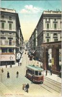 Genova, Genoa; Via Roma / street view, tram