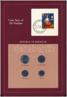 Paraguay 1980-1984. 1G-50G (4xklf), Coin Sets of All Nations forgalmi szett felbélyegzett kartonlapon T:1,1- Paraguay 1980-1984. 1 Guarani - 50 Guaranies (4xdiff) Coin Sets of All Nations coin set on cardboard with stamp C:UNC,AU