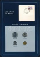 Portugália 1980-1984. 1E-25E (4xklf), Coin Sets of All Nations forgalmi szett felbélyegzett kartonlapon T:1,1- Portugal 1980-1984. 1 Escudo - 25 Escudos (4xdiff) Coin Sets of All Nations coin set on cardboard with stamp C:UNC,AU