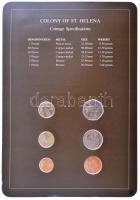 Szent Ilona 1984. 1P - 1Ł (6xklf), "Coin Sets of All Nations" forgalmi szett felbélyegzett...