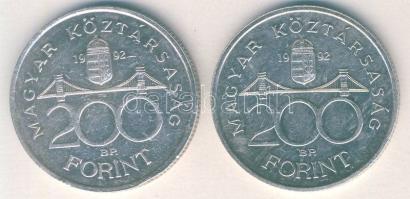 1992. 200Ft Ag "MNB" (2x) T:BU,2