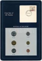 Szingapúr 1986-1988. 1c-1D (6xklf), Coin Sets of All Nations forgalmi szett felbélyegzett kartonlapon T:1,1- Singapore 1986-1988. 1 Cent - 1 Dollar (6xdiff) Coin Sets of All Nations coin set on cardboard with stamp C:UNC, AU