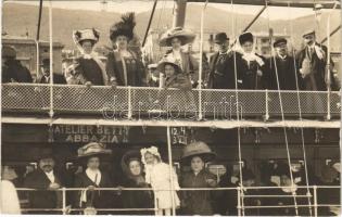 1910 Abbazia, Opatija; Abbazia-Fiume hajókirándulás / Opatija-Rijeka boat trip. Atelier Betty photo