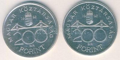 1992. 200Ft Ag "MNB" (2x) T:BU,2