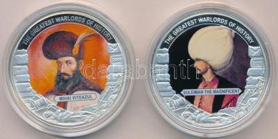 Libéria 2009-2010. 5$ Cu (2xklf) "Nagy Hadvezérek - Vitéz Mihály, I. Szulejmán" multicolor, tanúsítvánnyal T:PP Liberia 2009-2010. 5 Dollars Cu (2xdiff) "The Greatest Warlords of History - Mihai Viteazul, Suleiman the Magnificent" multicolor, with certificate C:PP