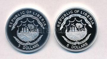 Libéria 2009. 5$ Cu (2xklf) "Nagy Hadvezérek - Oroszlánszívű Richárd, Nelson admirális" mu...