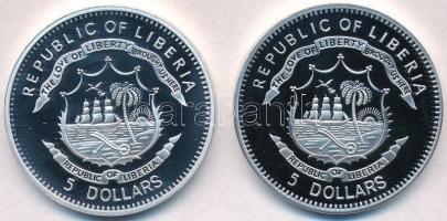 Libéria 2009. 5$ Cu (2xklf) "Nagy Hadvezérek - Bonaparte Napóleon, Charles de Gaulle" mult...