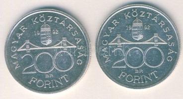 1992. 200Ft Ag "MNB" (2x) T:BU,2