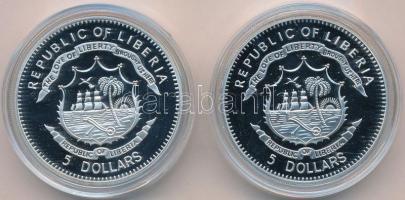Libéria 2011. 5$ Cu (2xklf) "Nagy Hadvezérek - Paul von Hindenburg, Erwin Rommel" multicol...