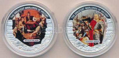 Libéria 2009. 5$ Cu "Nagy Hadvezérek - Attila a hun" multicolor + Palau 2013. 1$ Cu "Nagy Hadvezérek - Hunyadi János" multicolor T:PP Liberia 2009. 5 Dollars Cu "The Greatest Warlords of History - Attila the Hun" multicolor + Palau 2013. 1 Dollar Cu "The Greatest Warlords of History - Hunyadi János" multicolor C:PP