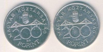 1992. 200Ft Ag "MNB" (2x) T:BU,2
