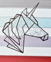 Csepregi Anita (1985-): Vonalkornis Akril, vegyes farost, jelzett, 40x30cm