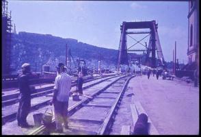 1963-1964 Az Erzsébet híd építése 7 db színes vintage pozitív