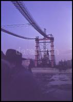 1963-1964 Az Erzsébet híd építése 7 db színes vintage pozitív