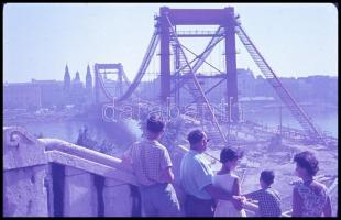1963-1964 Az Erzsébet híd építése 7 db színes vintage pozitív