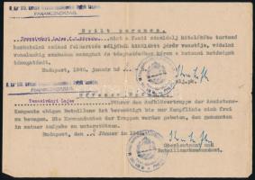 1945. I. 2. Nyilt parancs karhatalmi század felderítője részére a Budapesti vonalaknál. / Open order for Hungarian scout in Budapest under siege