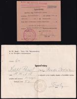1944-1945 3 db mentesítési igazolvány