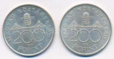 1993. 200Ft Ag "MNB" (2x) T:1-,2 patina
Adamo F13