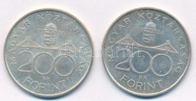 1994. 200Ft Ag "Deák" (2x) T:1-,2
Adamo F13.1