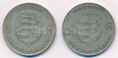 1947. 5Ft Ag "Kossuth" (2x) T: 3 patina Adamo F8.1