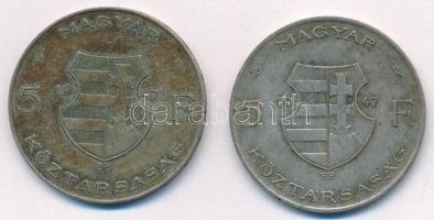 1947. 5Ft Ag "Kossuth" (2x) T: 3 patina Adamo F8.1