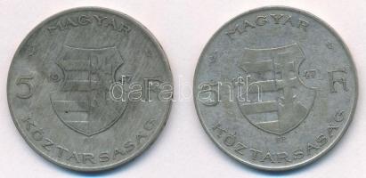 1947. 5Ft Ag "Kossuth" (2x) T: 3 patina Adamo F8.1