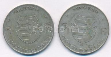 1947. 5Ft Ag "Kossuth" (2x) T: 3 patina Adamo F8.1