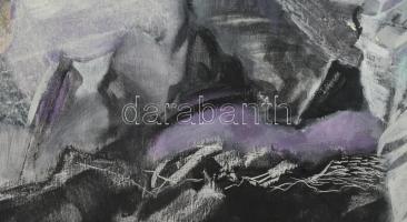 Sebestyén János (1957-): Toronyrepülők. Akril, farost, jelzett, 147×100 cm ( A festmény két darabból...