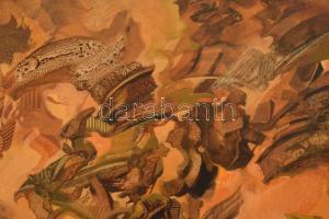 Sebestyén János (1957-): "IDOLS". Akril, farost, jelzett, 122×78 cm