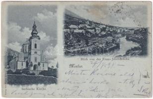 1899 (Vorläufer) Mostar, Serbische Kirche, Blick von der Franz Josef Brücke / Serbian church, view from the bridge (EK)