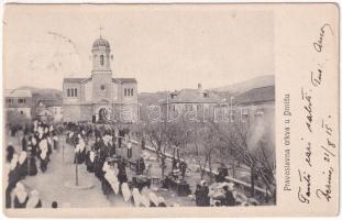 Drnis, Dernis; Pravoslavna crkva / Orthodox church, market (EK)