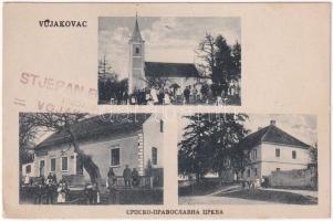 Vojakovac, szerb görögkeleti templom, Stjepan Baboca üzlete, vendéglő / Serbian Orthodox church, restaurant, shop