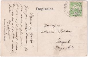 1914 Veliki Bastaji, Prav. Crkva, Skola i Posta, Trgovina Schönauer / görögkeleti templom, iskola, p...