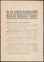 1945 Szovjet propaganda szórólap a Budán rekedt német katonáknak, mely megadásra szólítja őket fel / Soviet propaganda flyer for the German soldiers in Buda