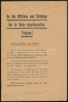1945. 01.24.. Szovjet propaganda szórólap a Budán rekedt német katonáknak, mely megadásra szólítja őket fel. / Soviet propaganda flyer for the German soldiers in Buda folded