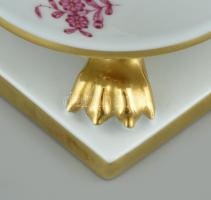 Herendi Fleurs de Indes (India kosaras) mintás oroszlán karmos kaspó, kézzel festett, hibátlan, kopo...