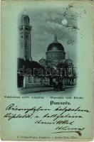 1899 (Vorläufer) Pancsova, Pancevo; Felsővárosi szerb templom este. C. Wittigschlager / Serbian church, night (EK)