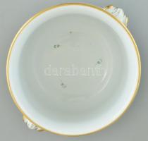 Herendi zöld Apponyi mintás kaspó kaspó, kézzel festett, hibátlan, kopott aranyozás, jelzett, m:14 c...