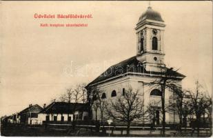 Bácsföldvár, Backo Gradiste; Katolikus templom és utca / church and street