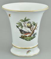 Herendi Rothschild mintás váza, kézzel festett, hibátlan, kopott aranyozás, jelzett, m:15 cm, d:15 cm