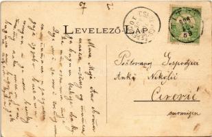 1906 Titel, állami polgári iskola, Fő utca, járásbíróság, Anker szálloda, Nonnenmacher Endre üzlete ...