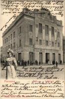 1903 Pancsova, Pancevo; Népbank, Juba és Csányi üzlete. Kohn Samu kiadása / Volksban / bank, shop