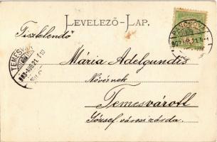 1903 Pancsova, Pancevo; Népbank, Juba és Csányi üzlete. Kohn Samu kiadása / Volksban / bank, shop