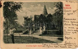1903 Verbász, Vrbas; Erzsébet liget, kilátótorony. Seidl Nándor kiadása / park, lookout tower (EK)