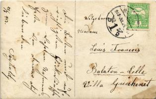 1913 Budapest, Kiállítás díszkapuja, előkelő városiakkal. photo (EK)