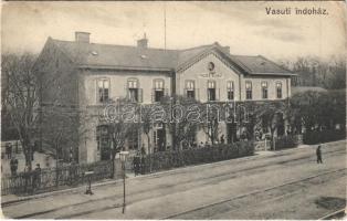 1909 Budapest XV. Rákospalota-Újpest, Palota-Újpest; vasúti indóház, vasútállomás (EK)
