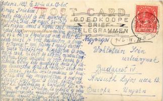 1933 Jakarta, Batavia; street view with market vendors, Coiffeur Boen Pin & Co., Toko Nio Tong K...