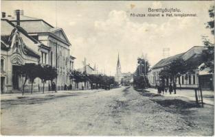 1927 Berettyóújfalu, Fő utca, Református templom, Gyógyszertár (fl)