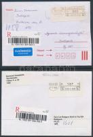 2003-2009 2 db durván elcsúszott IPH bérmentesítés ajánlott levélen, a kiadás különlegessége / shifted IPH stamps on registered covers
