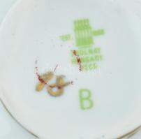 Zsolnay Marie Antoinette mokkás, kávéskészlet: 1 db fedeles kanna, m: 17,5 cm; 6 db csésze+alj, d: 7...